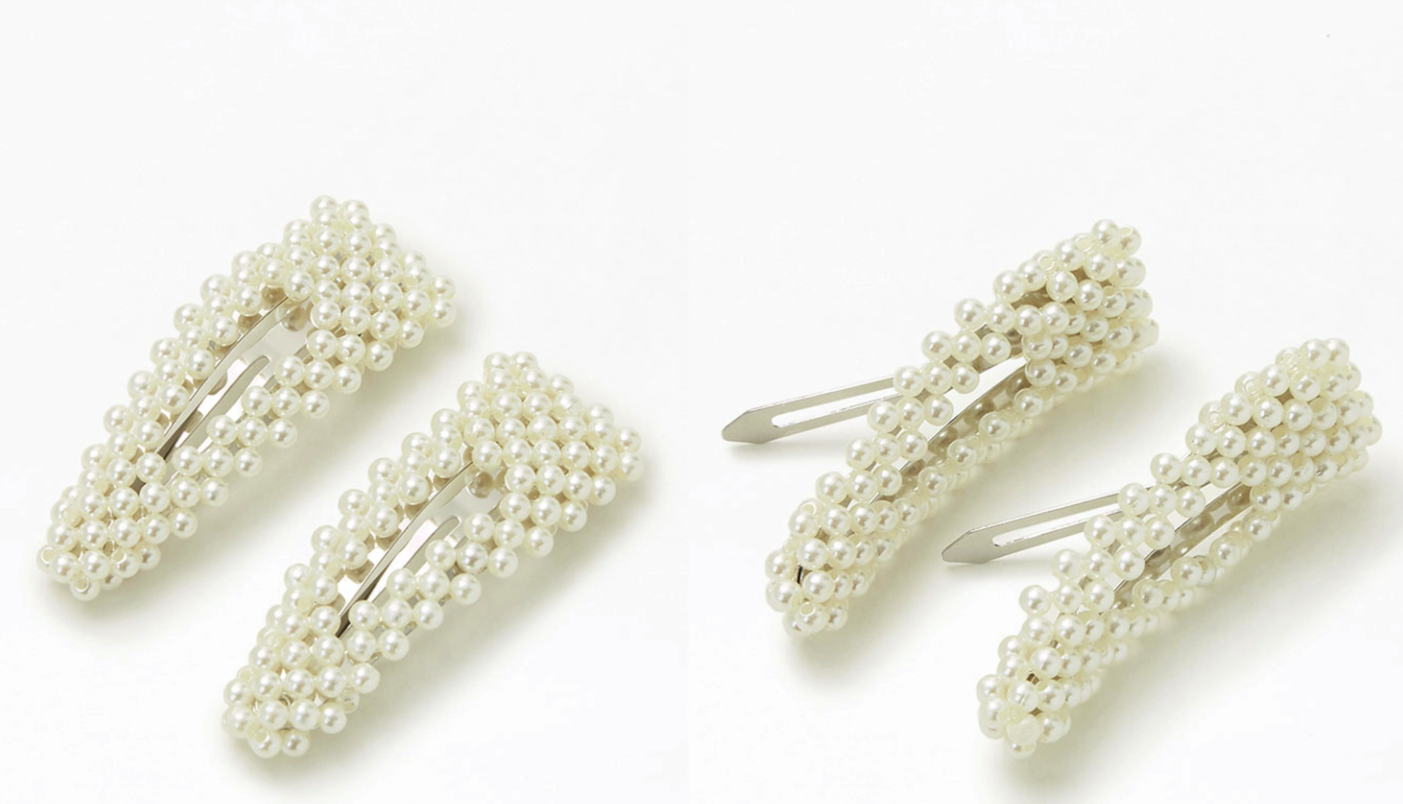 ZARA Pack of Faux Pearl Hair Clips display picture 2